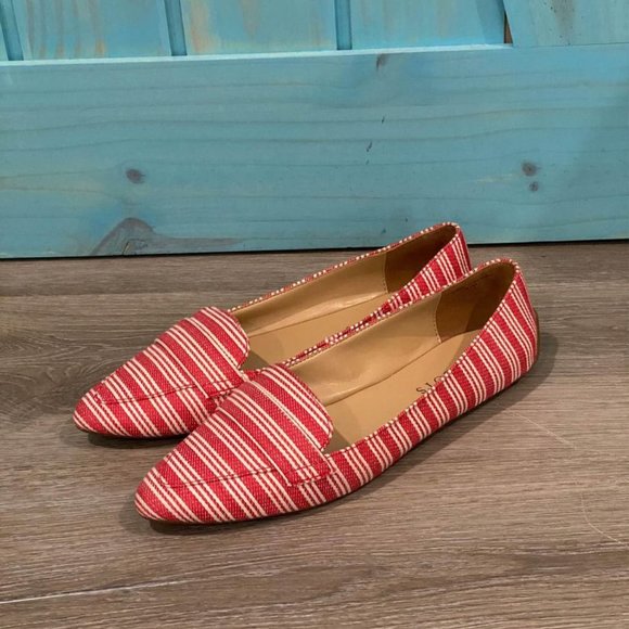 NWOT Talbots Red & White Striped Flats -6.5 - Picture 3 of 10